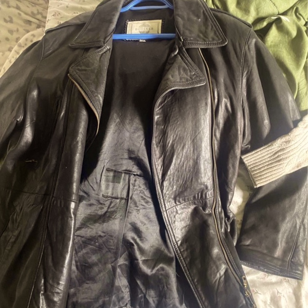 Mens large leather jacket 100% lamb skin